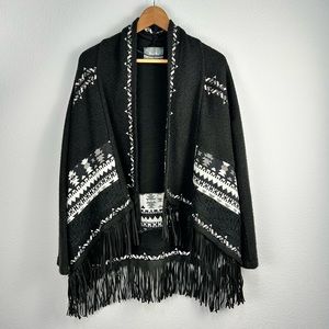 Miss Me Tribal Beat Fringe Cardigan Sz M